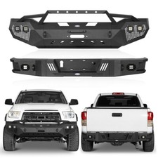 Texture Steel Front Rear Bumper W Winch Plate Bull Bar Fit 07-13 Toyota Tundra
