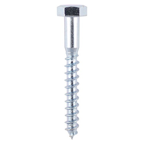 M8 x 150mm Zinc Plated Hex / Hexagon Head Coach Screws / Wood Screw (50 Pack)