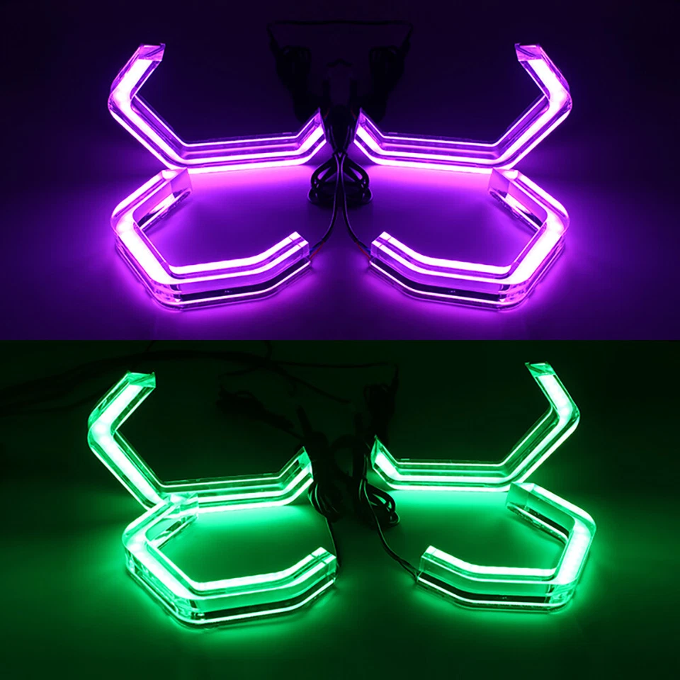 4 PIEZAS RGB LED Ojos de Ángel Para BMW F10 F18 F82 F80 F32 F30 M3 M4 DRL APP Control Foto 4 de 4