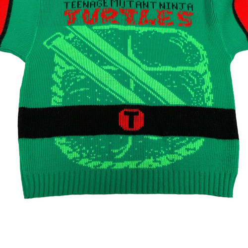 Vintage TMNT Teenage Mutant Ninja Turtles Sweater Boys Medium Mickeys Clan Green - Picture 5 of 10