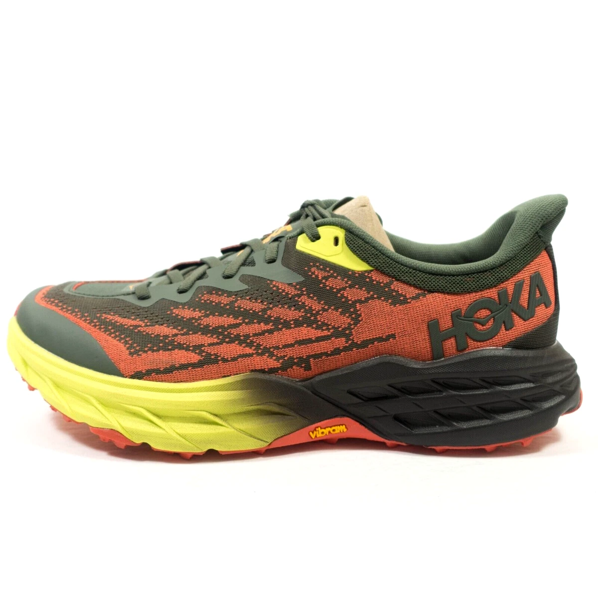 Hoka One One Speedgoat 5 Trail Running Shoes Men s Size 10 Green Red