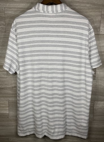 Polo Vineyard Vines Para Hombres XL Manga Corta Gris Blanco Rayas Algodón Pima Usado en Excelente Condición - Imagen 5 de 6