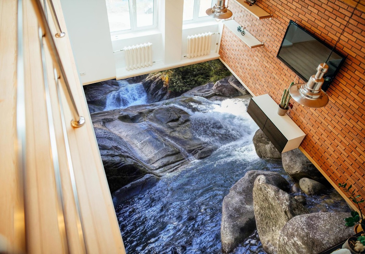 3D Stone River SKE2908 Floor WallPaper Print Decal Epoxy Floor