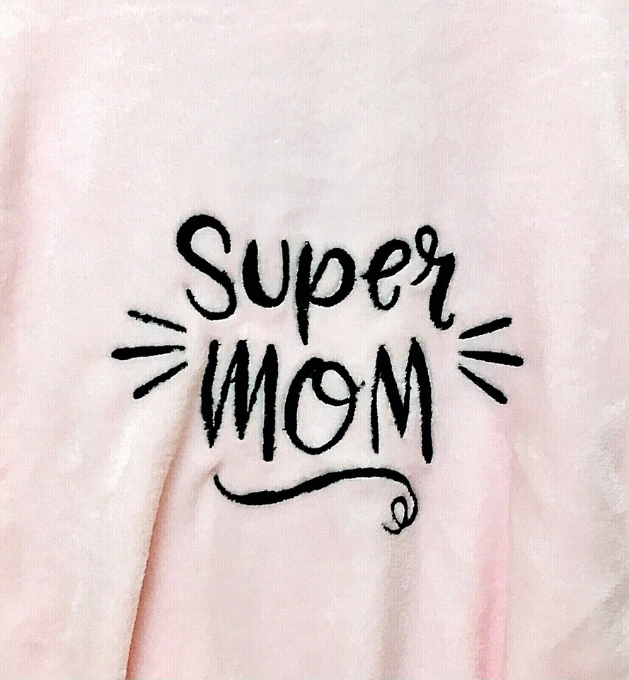 Roupão Cynthia Rowley New York Super Mom rosa pelúcia média poliéster comprimento médio  - Imagem 3 de 3