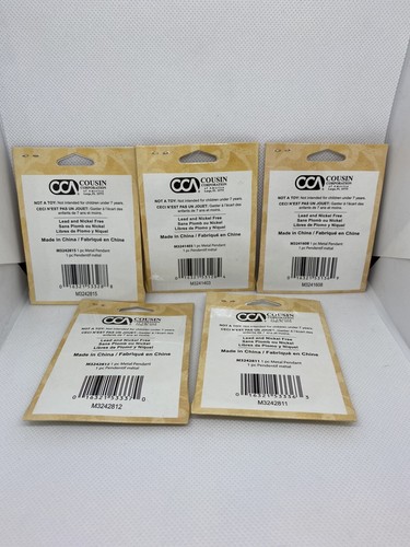 LOT OF 5 New Metal Pendant CHARM JEWELRY PERLE NOUVEAU. Lot X 334 - Picture 2 of 2