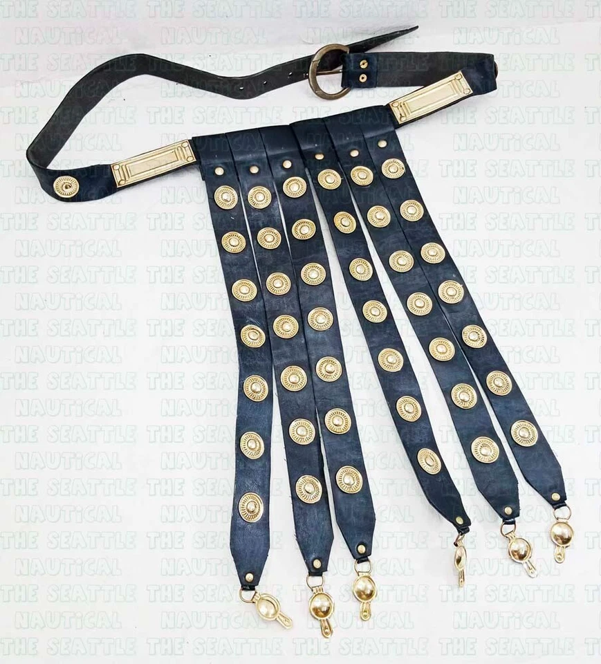 Cinturón romano de cuero con armadura griega cingulo medieval legionario legión cinturón romano Foto 4 de 4