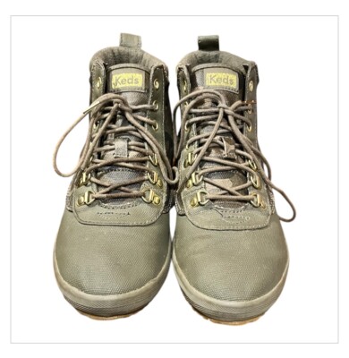 Keds Scout II Camo Print Boot Olive Green Women’s Lace Up Rain Boots 