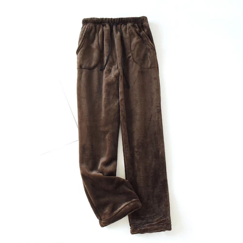 Damen Fleece Pyjamahose Fuzzy Lounge Hose Warm Flauschig Nachtwäsche Hose - Bild 15 von 22