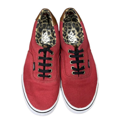 Vans Men's Size Red Lace up Sneaker Shoes Textile Upper