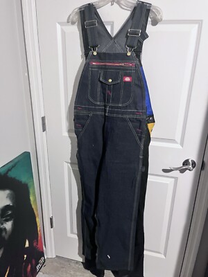 VINTAGE Dickies Overalls Mens 28x30 Denim Jeans Made in USA New Old Stock