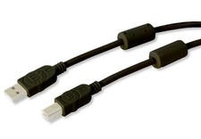 Manhattan Cavo USB 2.0 A M / B M 5m con Ferrite Doppia Schermatura Nero