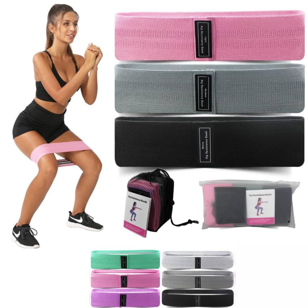 Resistance Bands - Exercise Workout Bands with Non-Slip Design - Set of 3 Lev...