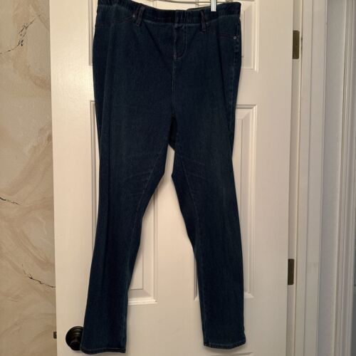 Stretch Skinny Pull On 1X Terra & Sky Jeans mit Gesäßtaschen