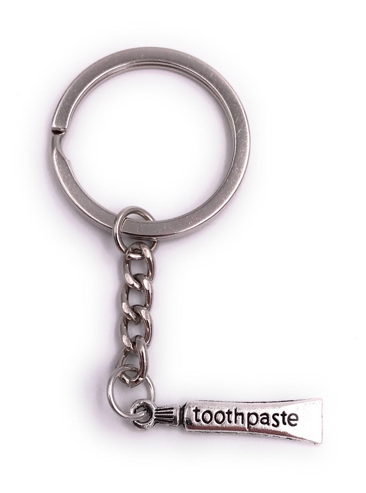 Pasta De Dientes Dentista Cuidado Dental Llavero Colgante De Plata De Metal