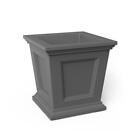 Mayne Decorative Planter Pot 16" Square Self-Watering Polyethylene Graphite Grey