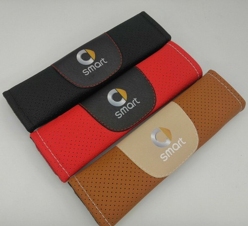 2pcs Black Leather Car Seat Belt Cover Shoulder Pads Cushion for smart auto - Picture 3 of 9