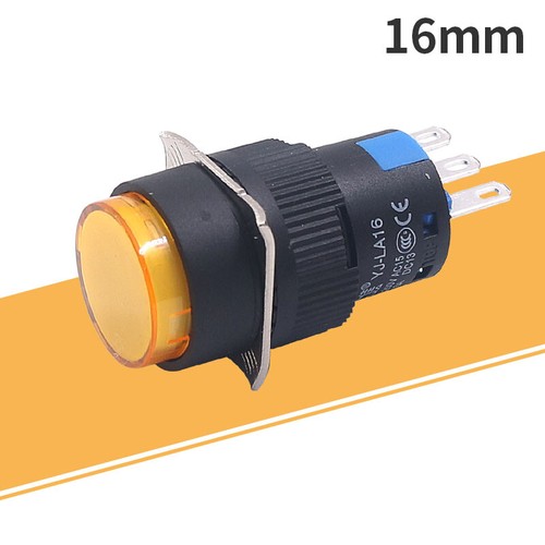 Push Button Switch Momentary/Latching ON/OFF 16mm 5A 250V Illuminated 1 NO 1 NC - Picture 15 of 27