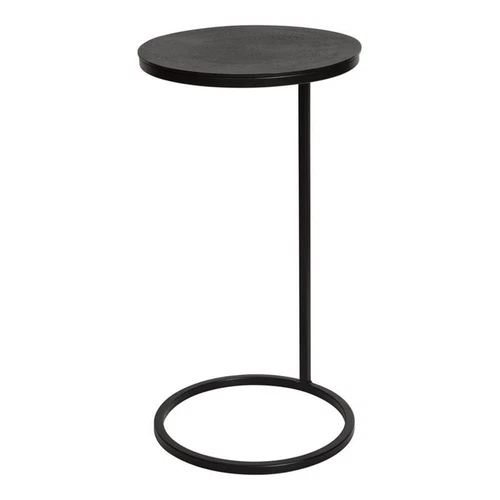 Uttermost Brunei Round Iron Metal and Aluminum Accent Table in Aged Black - Picture 1 of 8