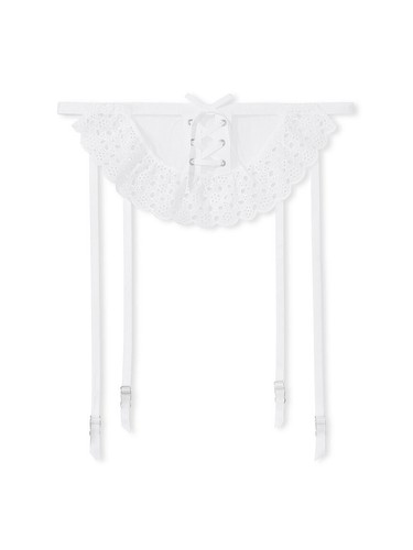 NWT Victoria’s Secret Dream Angels Eyelet Lace Garter Belt Skirt White size XS/S - Picture 3 of 9