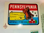 Vintage PENNSYLVANIA   Travel Decal  Luggage Label