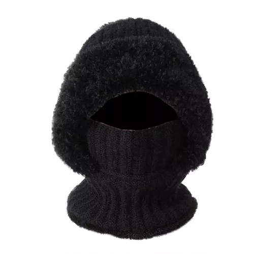 Winter Knit Hat with Fleece Lining and Ear Flaps 3-in-1 Beanie Scarf Mask Set - Picture 14 of 25