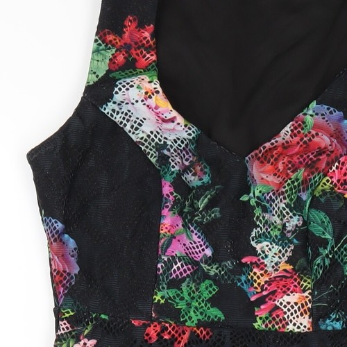 Red Herring Womens Multicoloured Floral Polyester A-Line Size 8 V-Neck Zip - Picture 5 of 10
