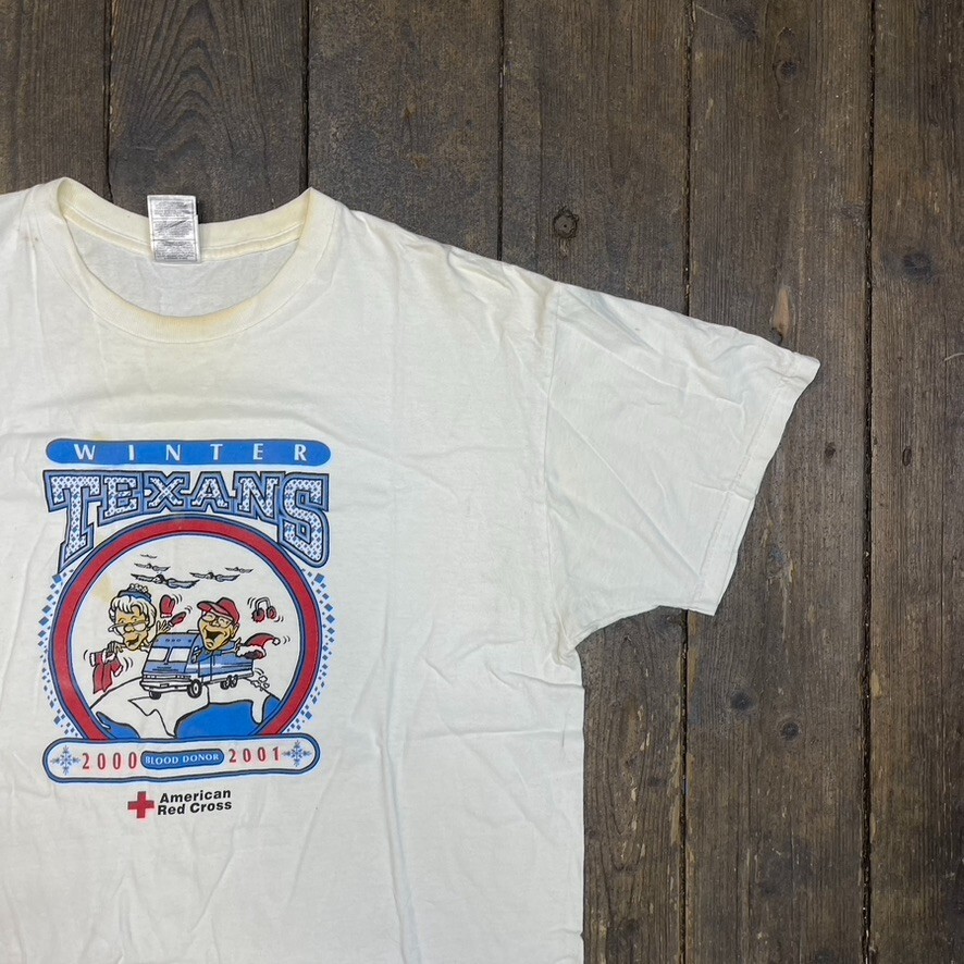 FOTL American Cross Blood Donor T-Shirt Vintage Graphic Print Tee White, Mens XL image 2