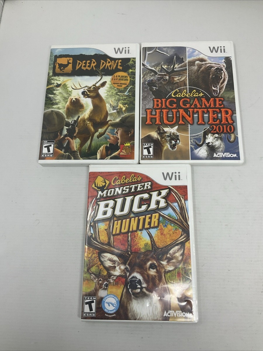 Lot of 3 Nintendo Wii Hunting Games Cabela's, Deer Drive, Buck