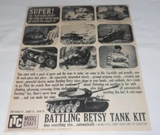 1960 ITC model ad ~ BATTLING BETSY TANK KIT