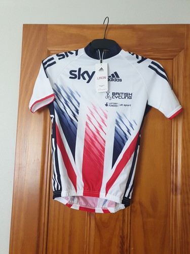 Brand New Adults /Teens Size Small Adidas Team Sky Cycling jersey Short Sleeve J - Picture 2 of 7