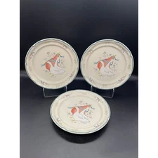Vintage International Marmalade 8868 Geese Pattern Set of 3 Salad Plates Japan 