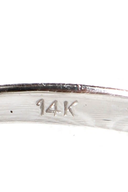 Anillo de diseño para mujer de oro blanco de 14 quilates aguamarina con halo de billones de diamantes talla 7 2,9 g Foto 4 de 4