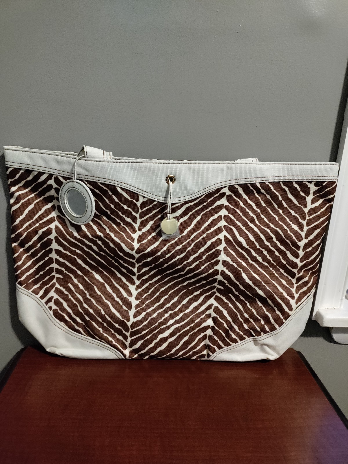Estee Lauder Large Brown and White Zebra Tote Bag New