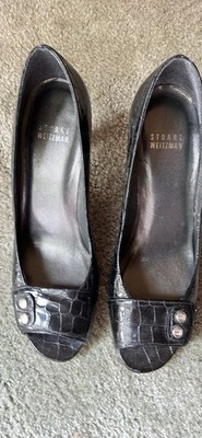 STUART WEITZMAN OPEN TOE HEELS SIZE 6 1/2 BLACH