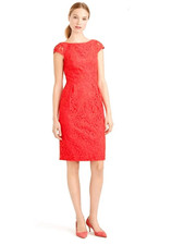 **NWOT** J. Crew Tinsley Poppy Coral Lace Knee-length dress
