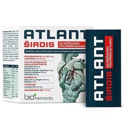 Atlant ŠIRDIS, 28 Tabletten   zur Unterstützung von Herz, Kreislauf und Nervensystem