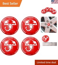 Set Of 4 Abarth Scorpion Wheel Hub Caps - 2.2 Inch Waterproof Aluminum Stickers