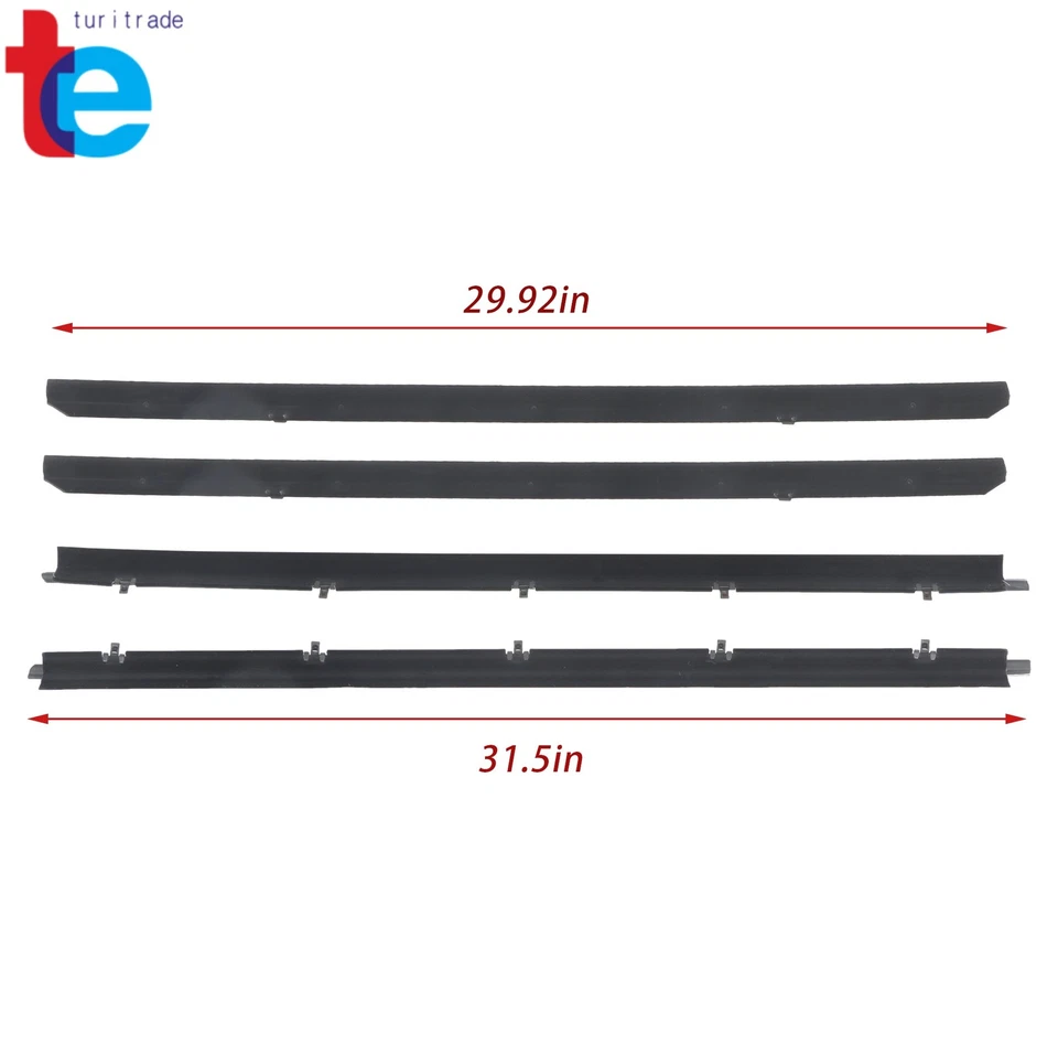 For Chevy S10 1982-1993 Window Sweep Felts Seals Weatherstrip 4 Piece Kit Set - Изображение 2 из 4