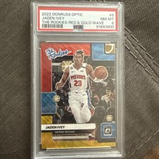 2022 Panini Donruss Optic The Rookies Jaden Ivey #5 Red & Gold Wave Prizm /99 RC