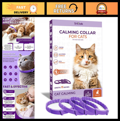 Calming Collar for Cats - Breakaway Pheromone Collar for Anxiety & Stress Relief
