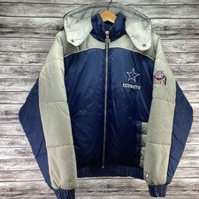 Vintage Dallas Cowboys Jacket Mens Large Blue Pro Player Puffer NFL Football 90s