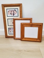 Wood Picture Frame Lot 3pc Solid Oak Mixed Sizes Gallery Wall 8x10 8x16 6x7