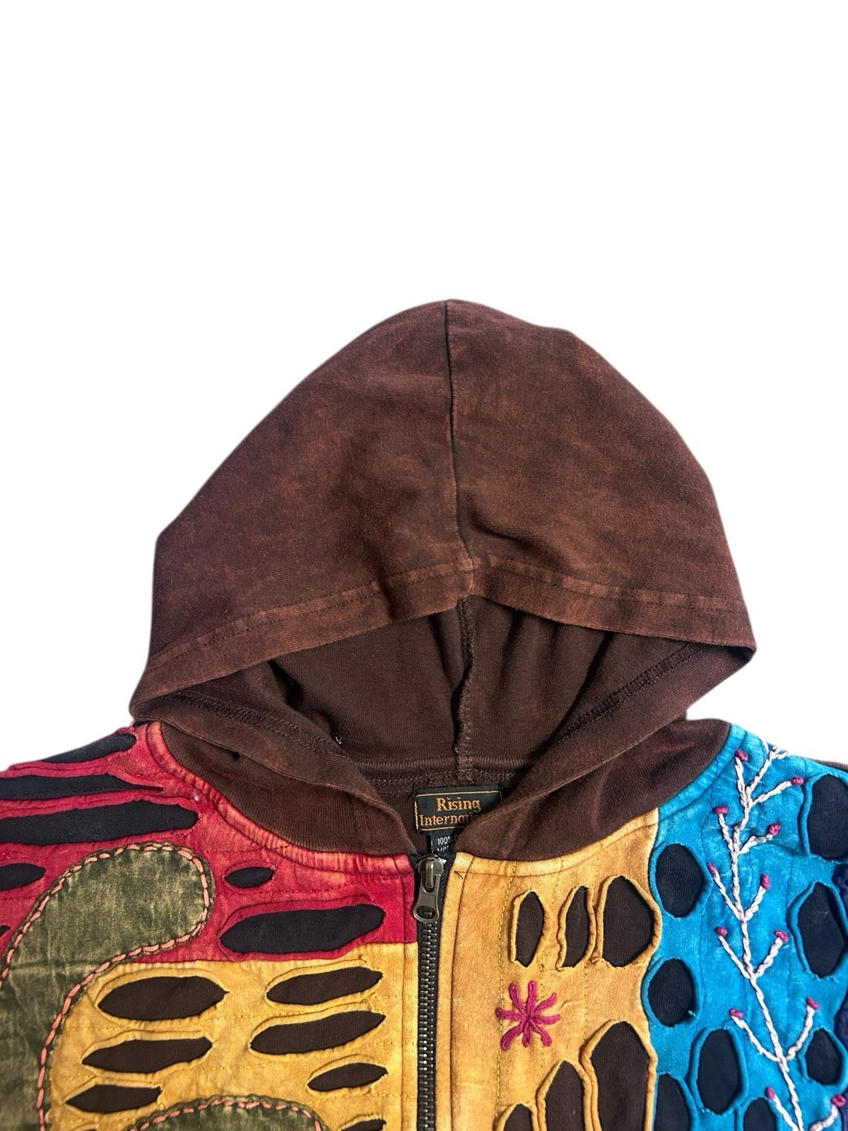 Rising International Patchwork Full Zip Hoodie Hi… - image 6