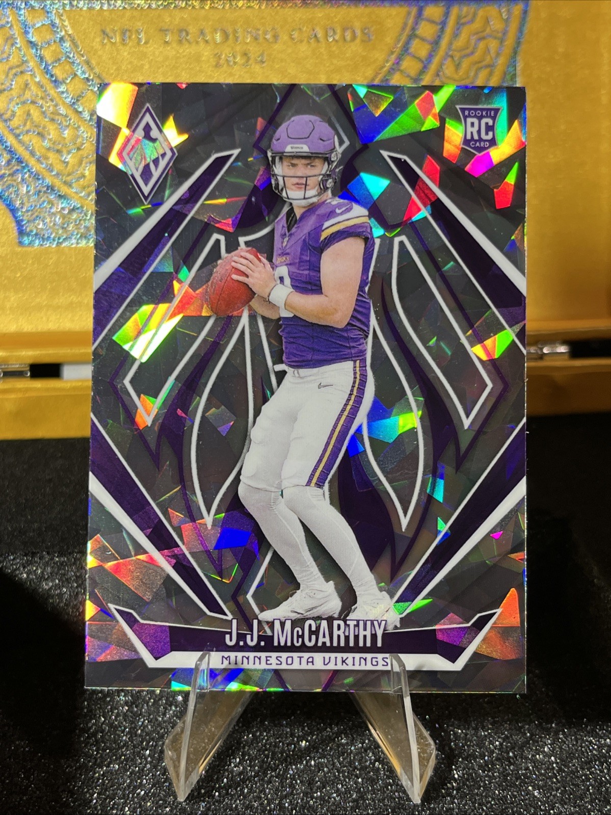 2024 Phoenix JJ McCarthy Cracked Ice SSP Hobby Exclusive #185 Minnesota Vikings