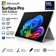 Microsoft Surface Pro 12th Edition + Tablet Core Ultra 7 366H 16GB RAM 256GB SSD