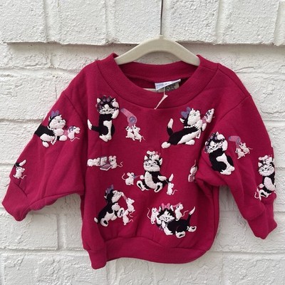 Vintage Spumoni Cat Mouse Puffy 3D Sweatshirt Girls 2T USA