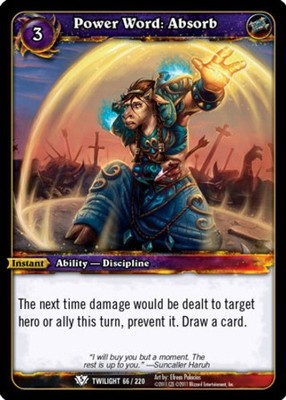 Moderate Play WoW TCG Power Word: Absorb Twilight of the Dragons World of Warcra