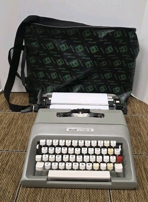 1970s Olivetti LETTERA 35l Typewriter NOM-354-I with Shoulder Soft Bag 