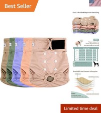 Female Dog Diapers 5Pcs - Reusable Diapers for Doggie in Heat - Highly Absor...