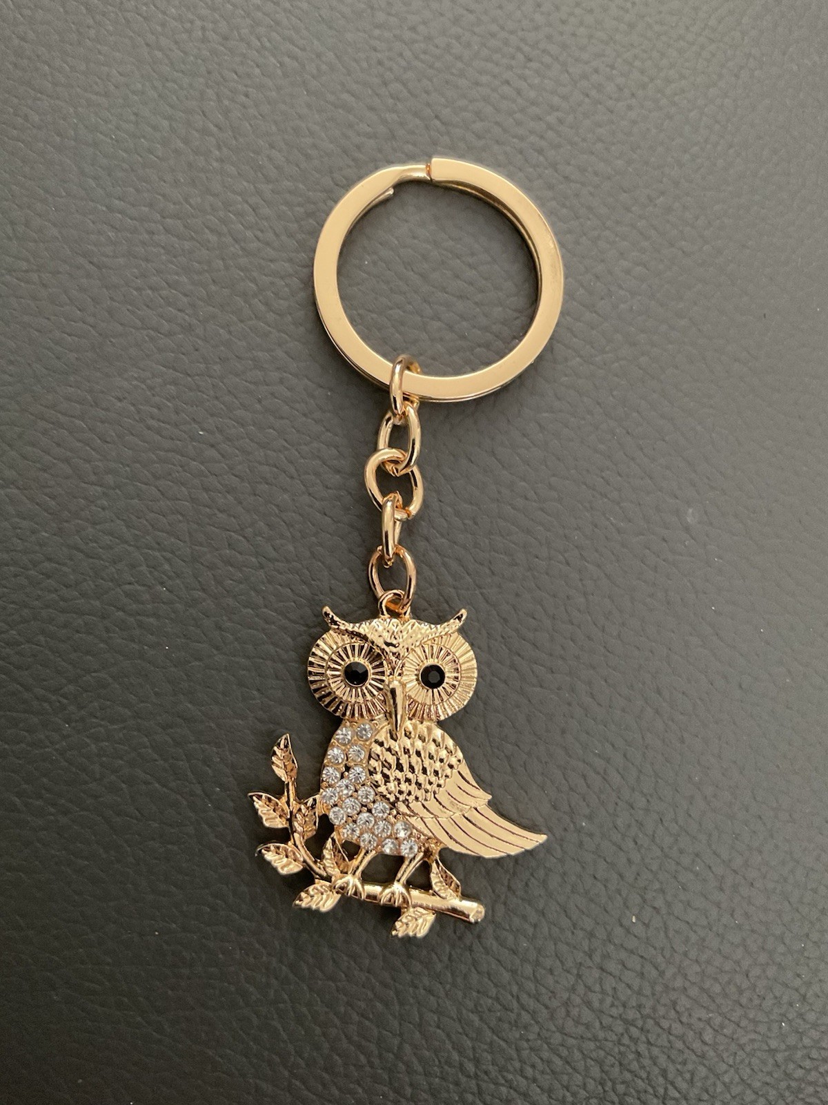 Gold Coloured Owl Keyring